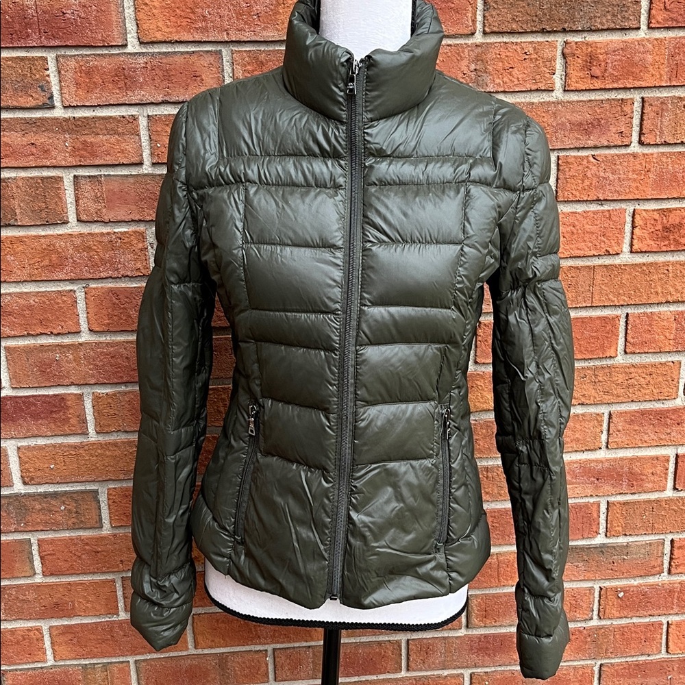 Peace•Love•Chill Ultra Lightweight Packable  Quilted Down Puffer Jacket S Olive